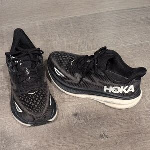 Hoka Black and White Athletic Shoes